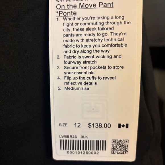Lululemon; On The Move Pant *ponte, size 12 - Picture 7 of 8